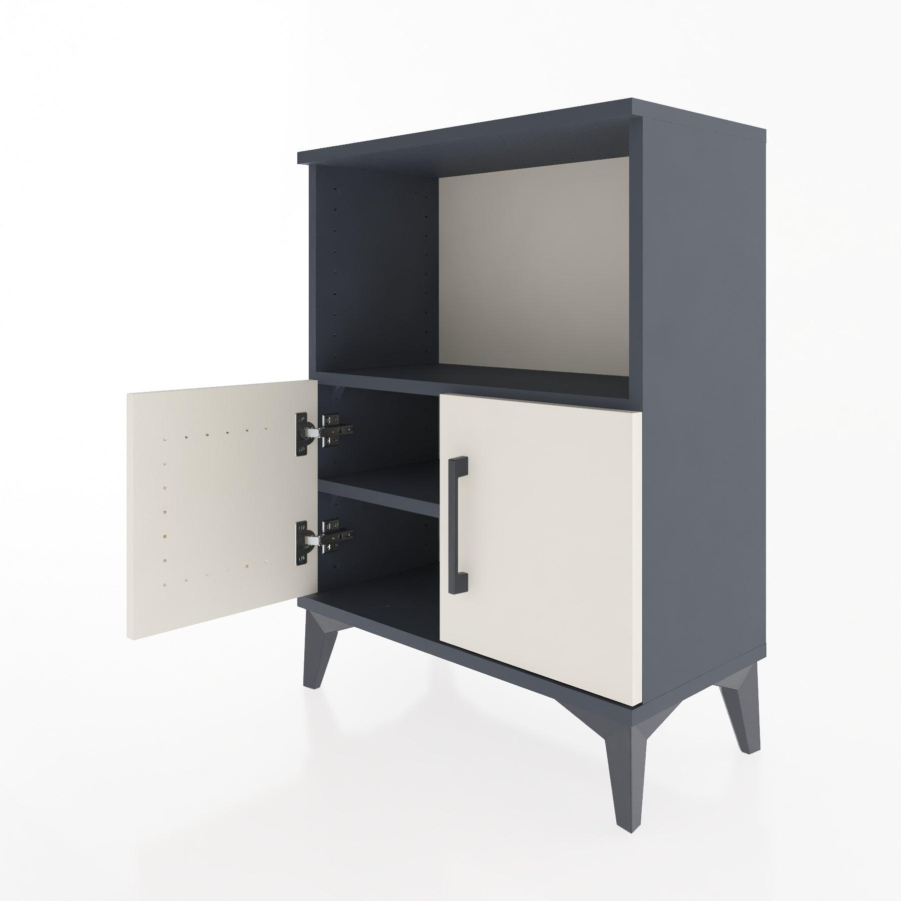 Woodntry Modular Nightstand Anthracite 60x30x68 cm with Cover and Shelf KR12-2