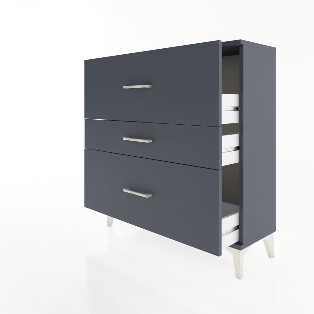 Woodntry Modüler Şifonyer Antrasit 88x30x84 cm Çekmeceli C12-2