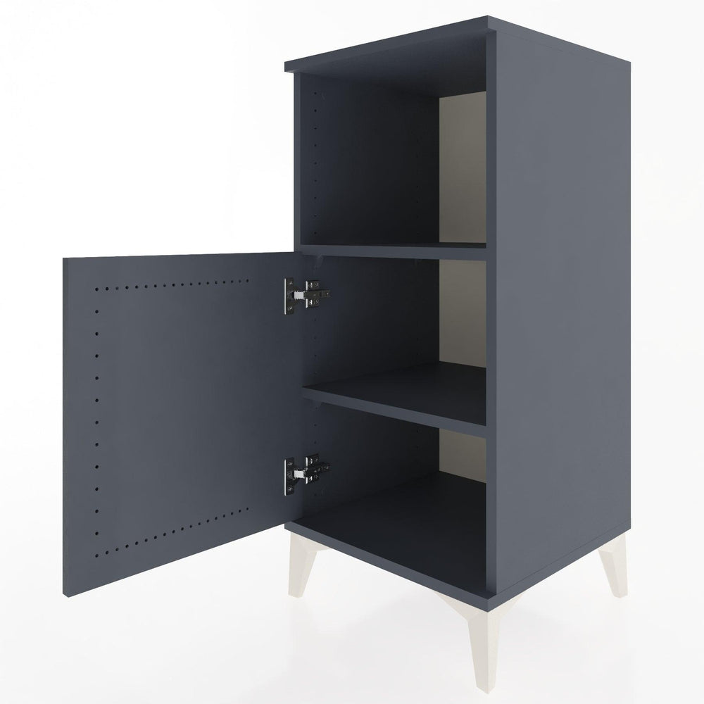 Woodntry Modular Nightstand Anthracite 44x44x84 cm with Cover and Shelf KR34-2