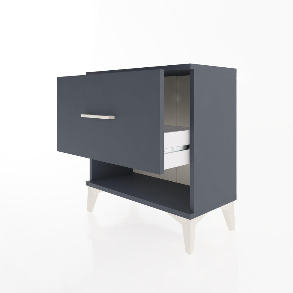Woodntry Modular Nightstand Anthracite 60x30x52 cm with Drawers and Shelves CR12-2