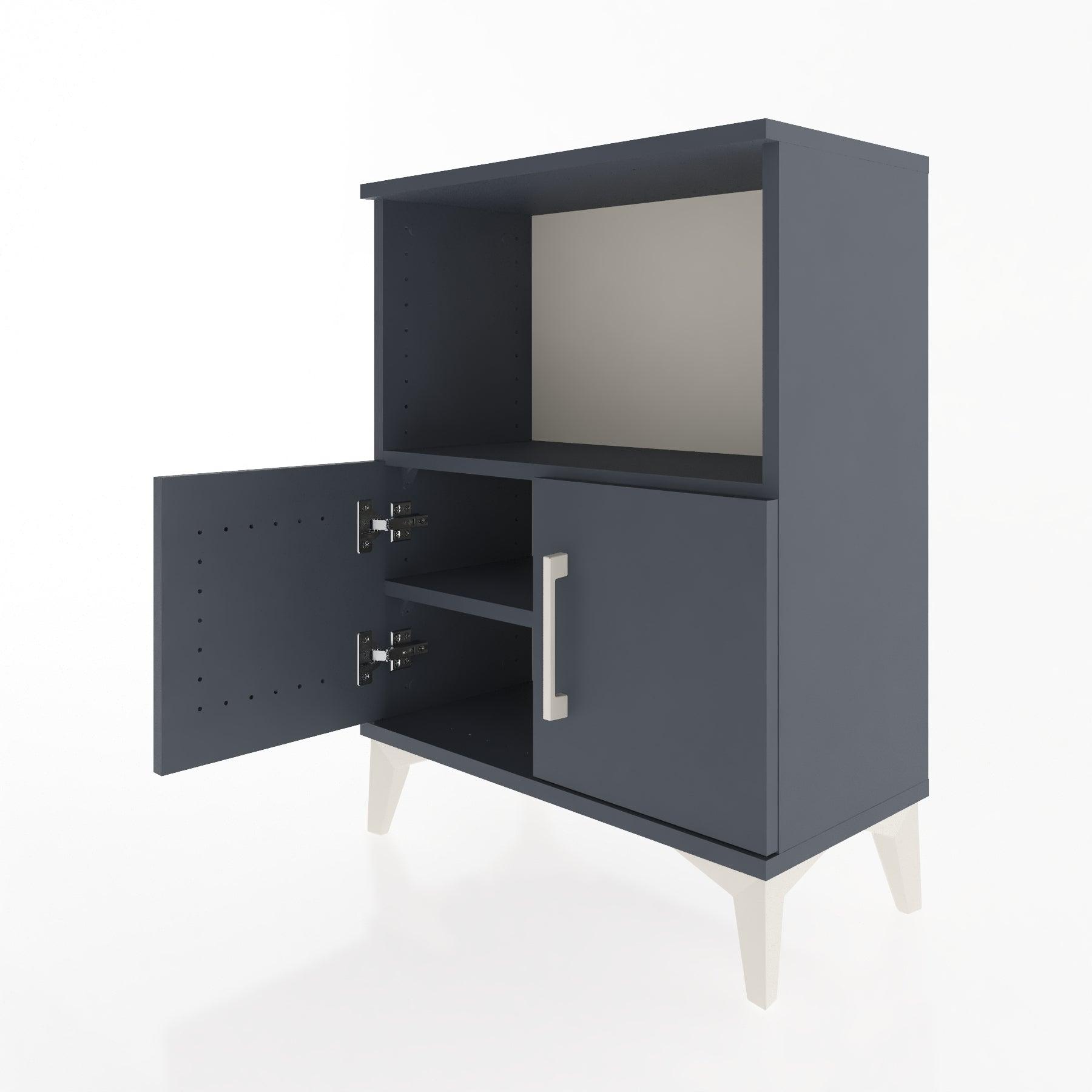 Woodntry Modular Nightstand Anthracite 60x30x68 cm with Cover and Shelf KR12-2