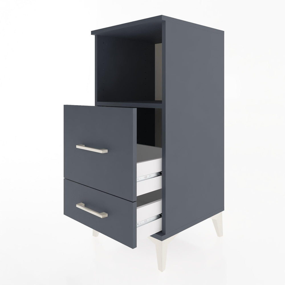 Woodntry Modular Nightstand Anthracite 44x44x84 cm with Drawers and Shelves CR12-2
