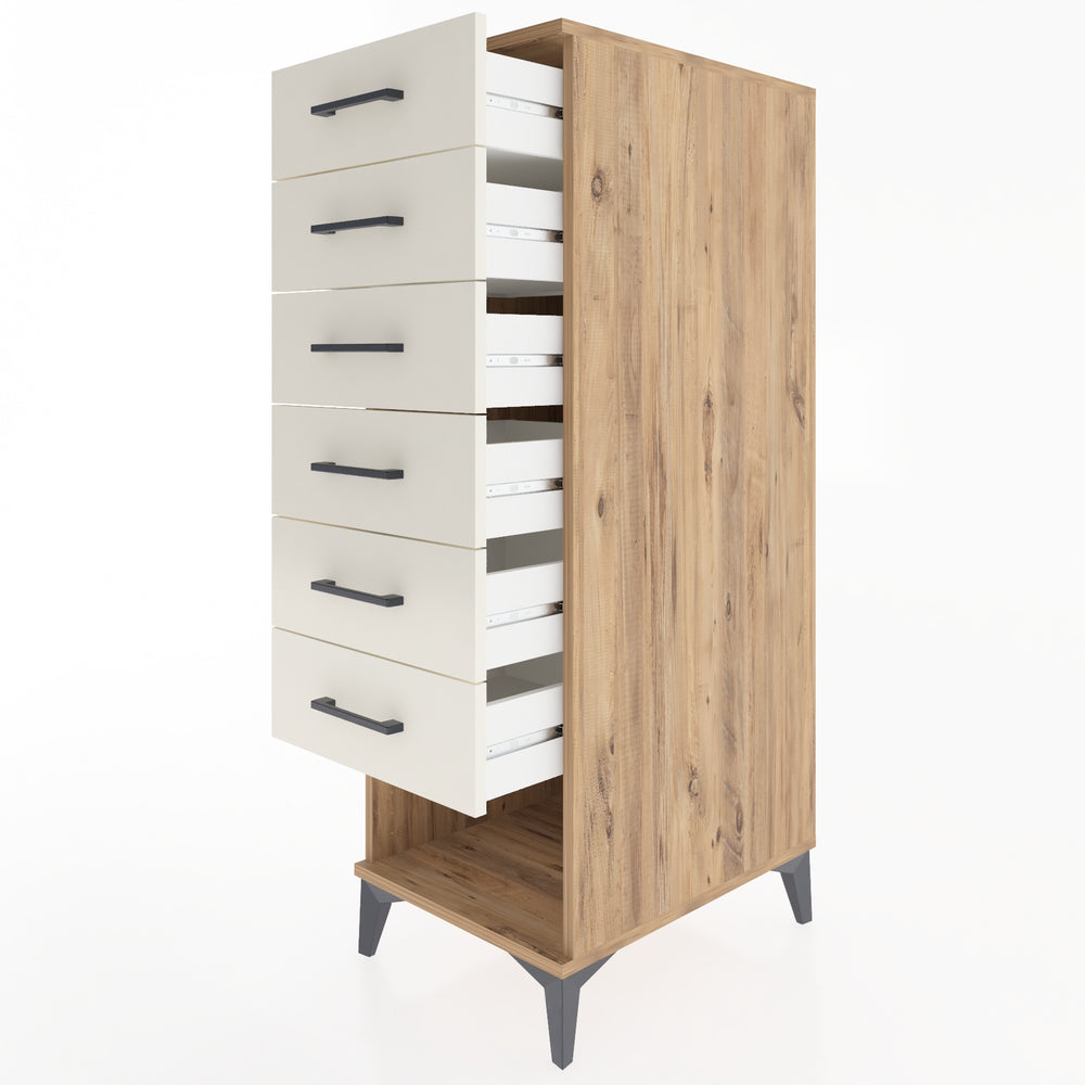 Woodntry Modular Cabinet Pine 44x59x122 cm with Drawers and Shelves CR62-3