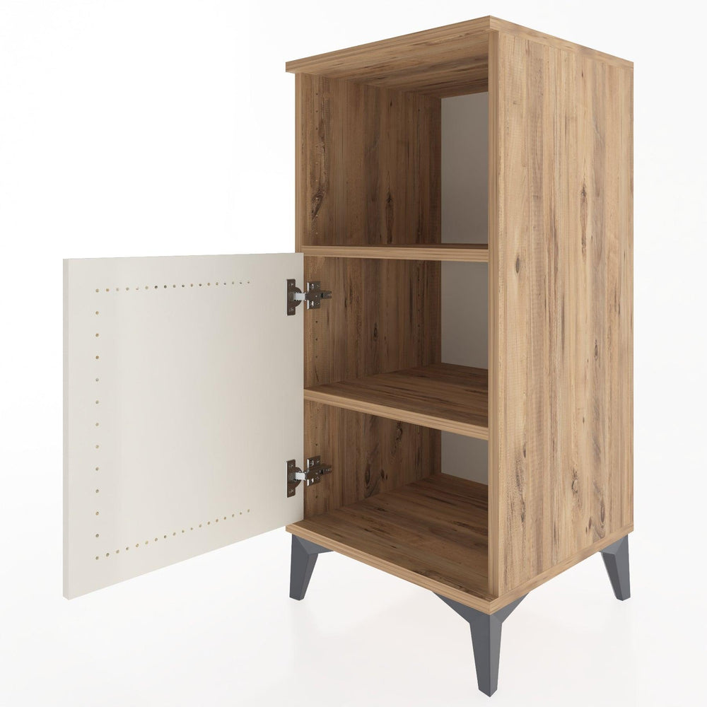 Woodntry Modular Nightstand Pine 44x44x84 cm with Cover and Shelf KR34-3