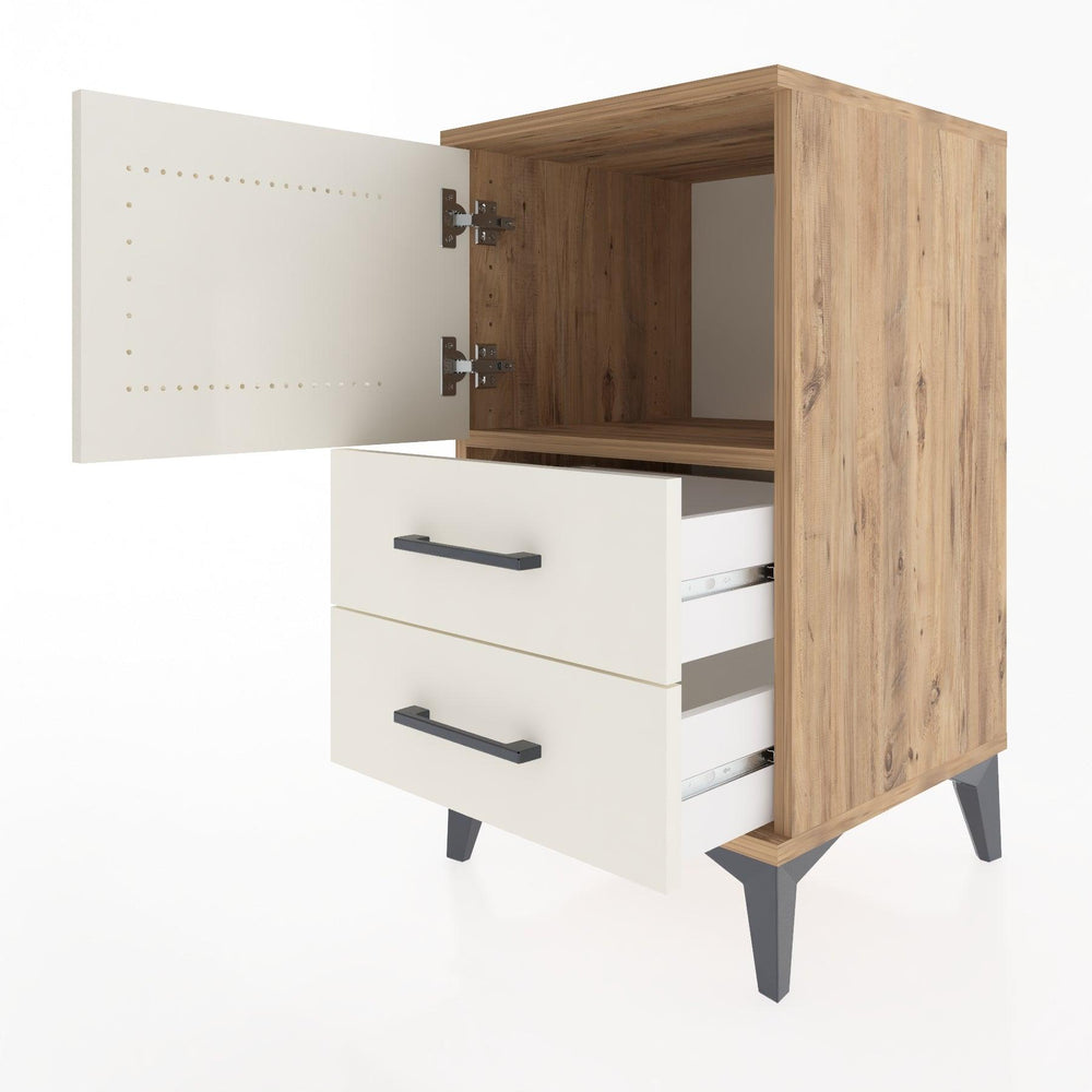 Woodntry Modular Nightstand Pine 44x44x68 cm with Cover and Drawer KC12-3