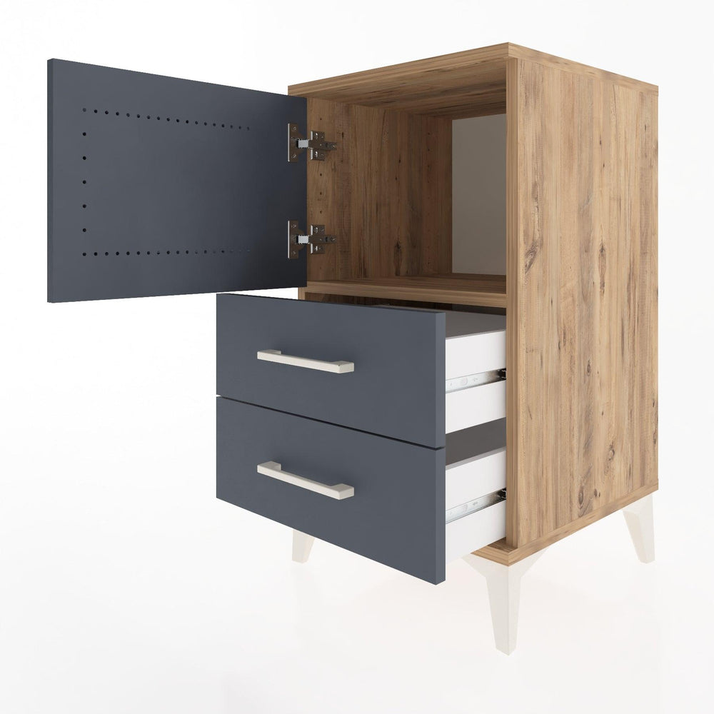 Woodntry Modular Nightstand Pine 44x44x68 cm with Cover and Drawer KC12-3