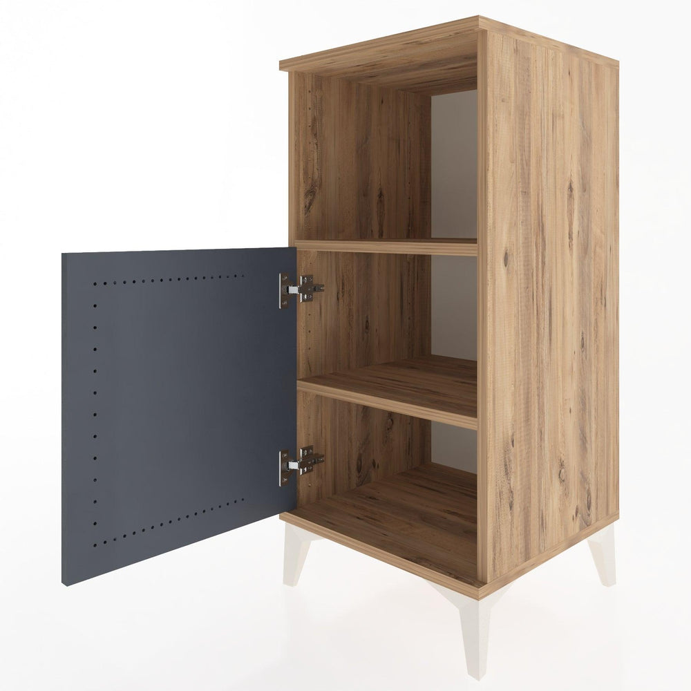 Woodntry Modular Nightstand Pine 44x44x84 cm with Cover and Shelf KR34-3