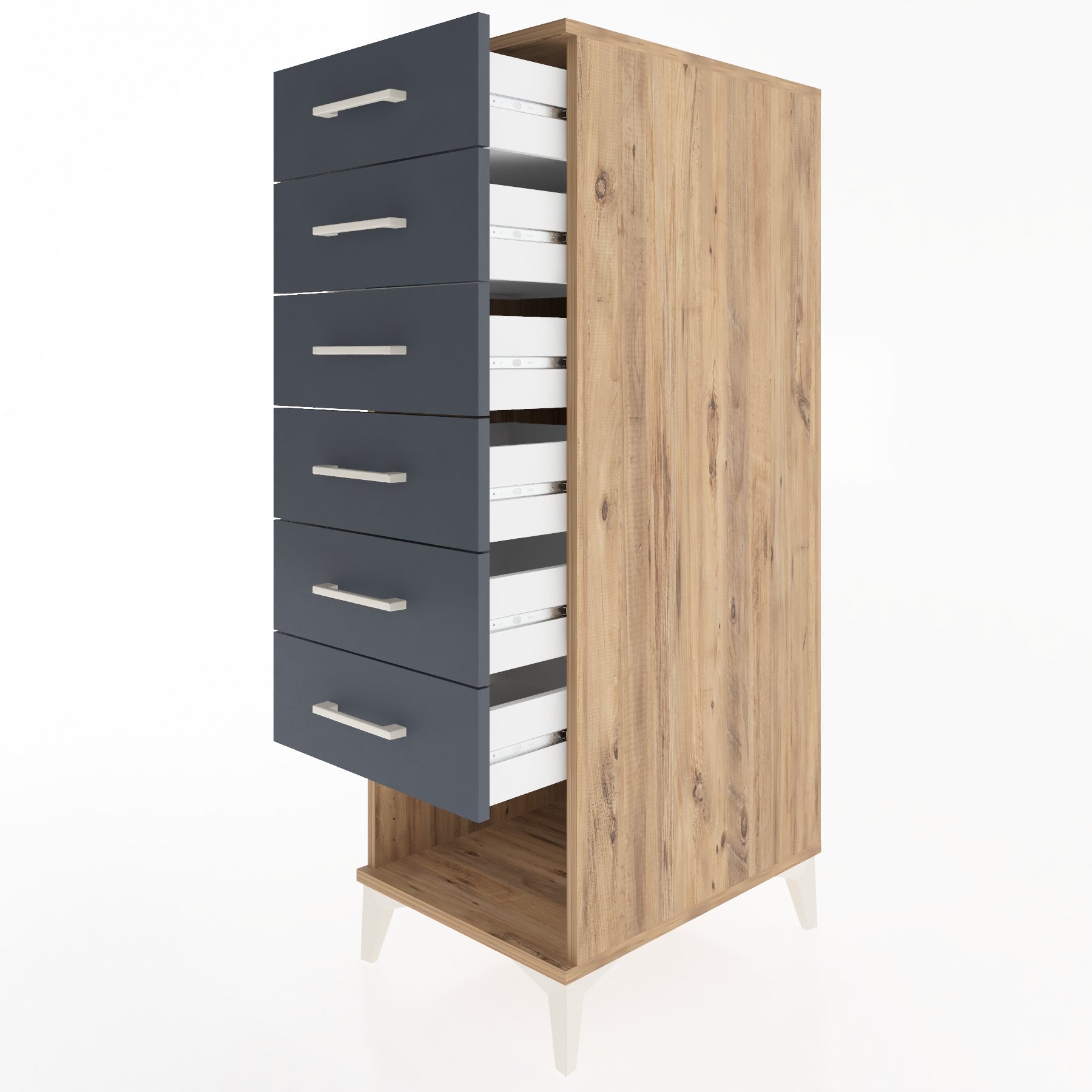 Woodntry Modular Cabinet Pine 44x59x122 cm with Drawers and Shelves CR62-3
