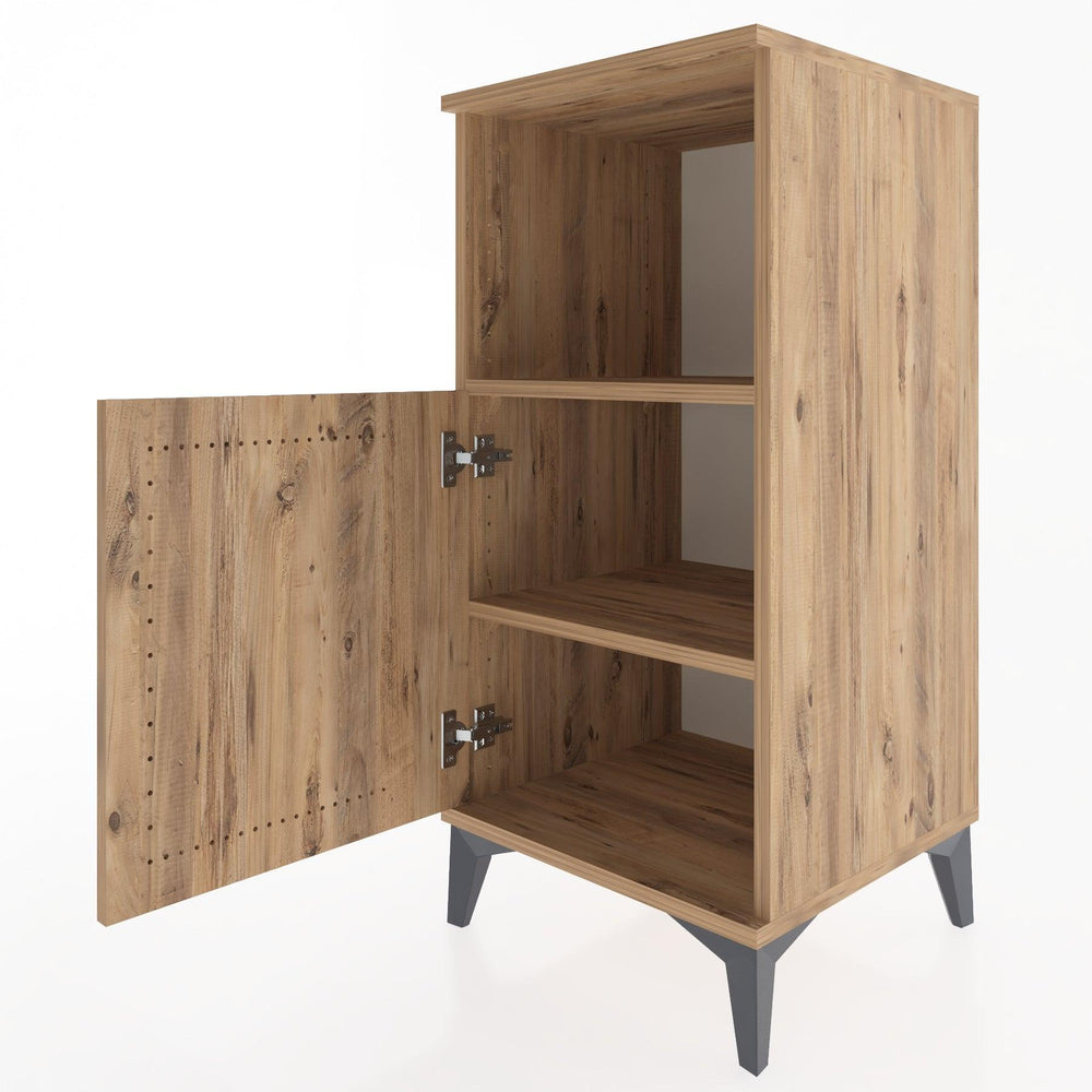 Woodntry Modular Nightstand Pine 44x44x84 cm with Cover and Shelf KR34-3
