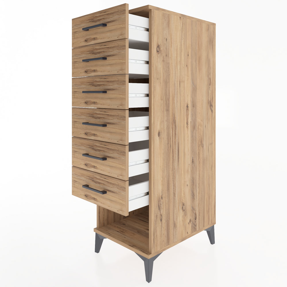 Woodntry Modular Cabinet Pine 44x59x122 cm with Drawers and Shelves CR62-3