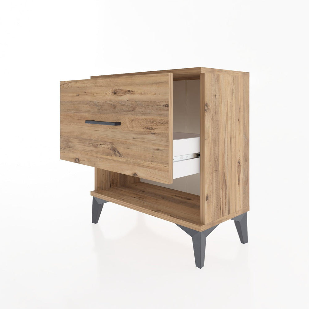 Woodntry Modular Nightstand Pine 60x30x52 cm with Drawers and Shelves CR12-3