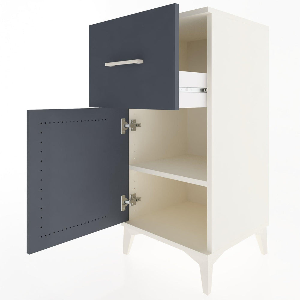 Woodntry Modular Nightstand Moonstone 44x44x84 cm with Cover and Drawer KC35-1