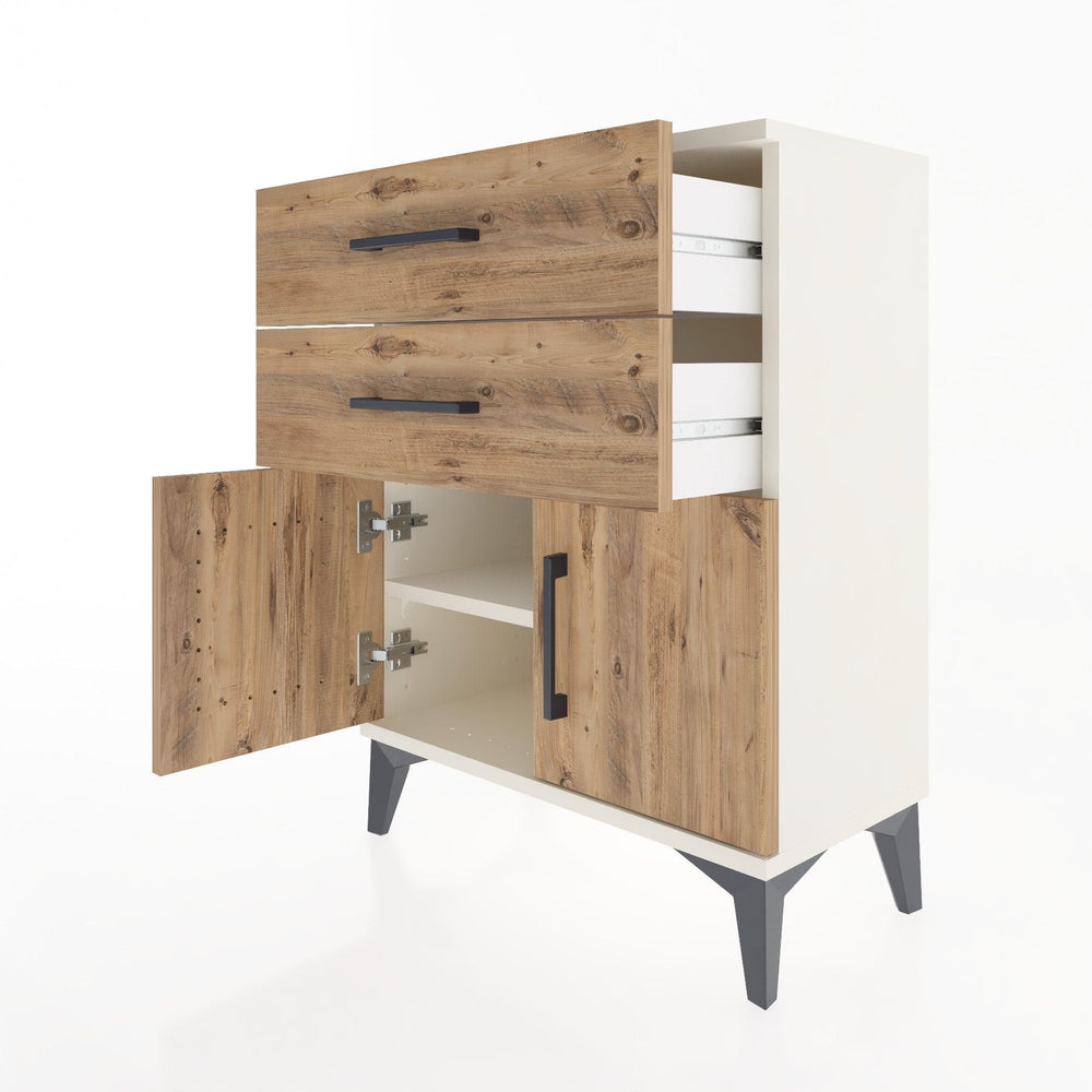 Woodntry Modular Nightstand Moonstone 60x30x68 cm with Cover and Drawer KC13-1