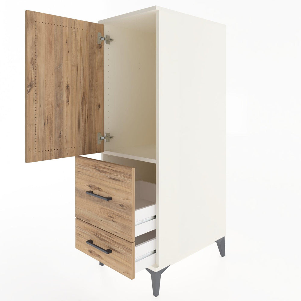 Woodntry Modular Cabinet Moonstone 44x59x122 cm with Doors and Drawers KC113-1