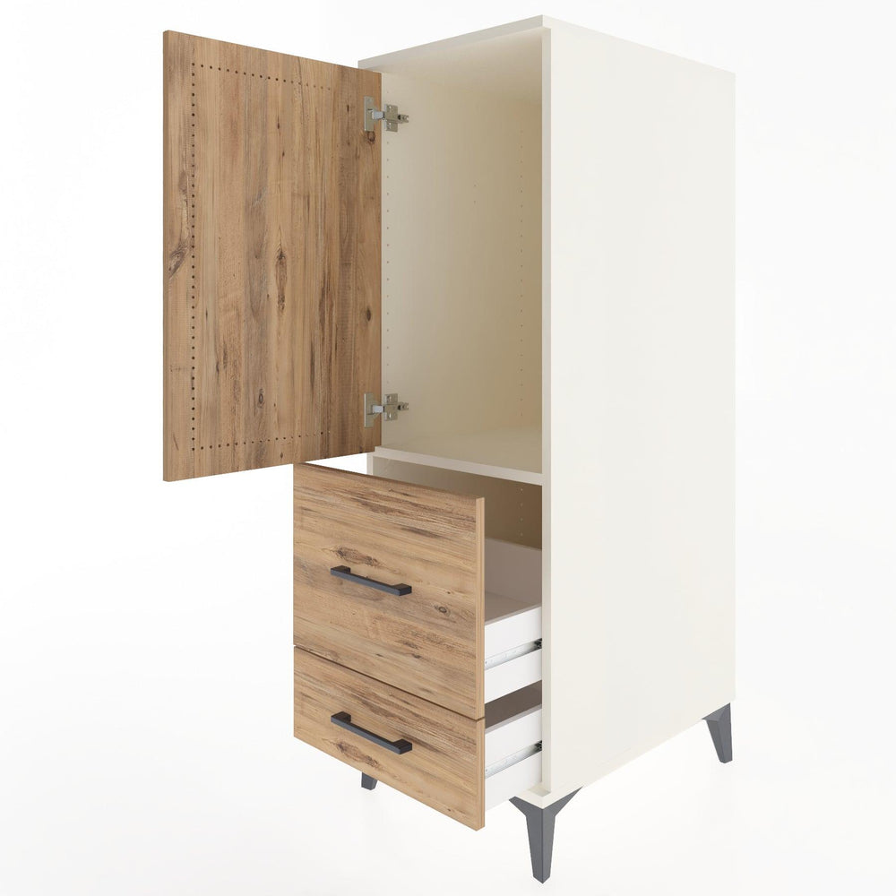 Woodntry Modüler Dolap Aytaşı 44x59x122 cm Kapaklı ve Çekmeceli KC13-1