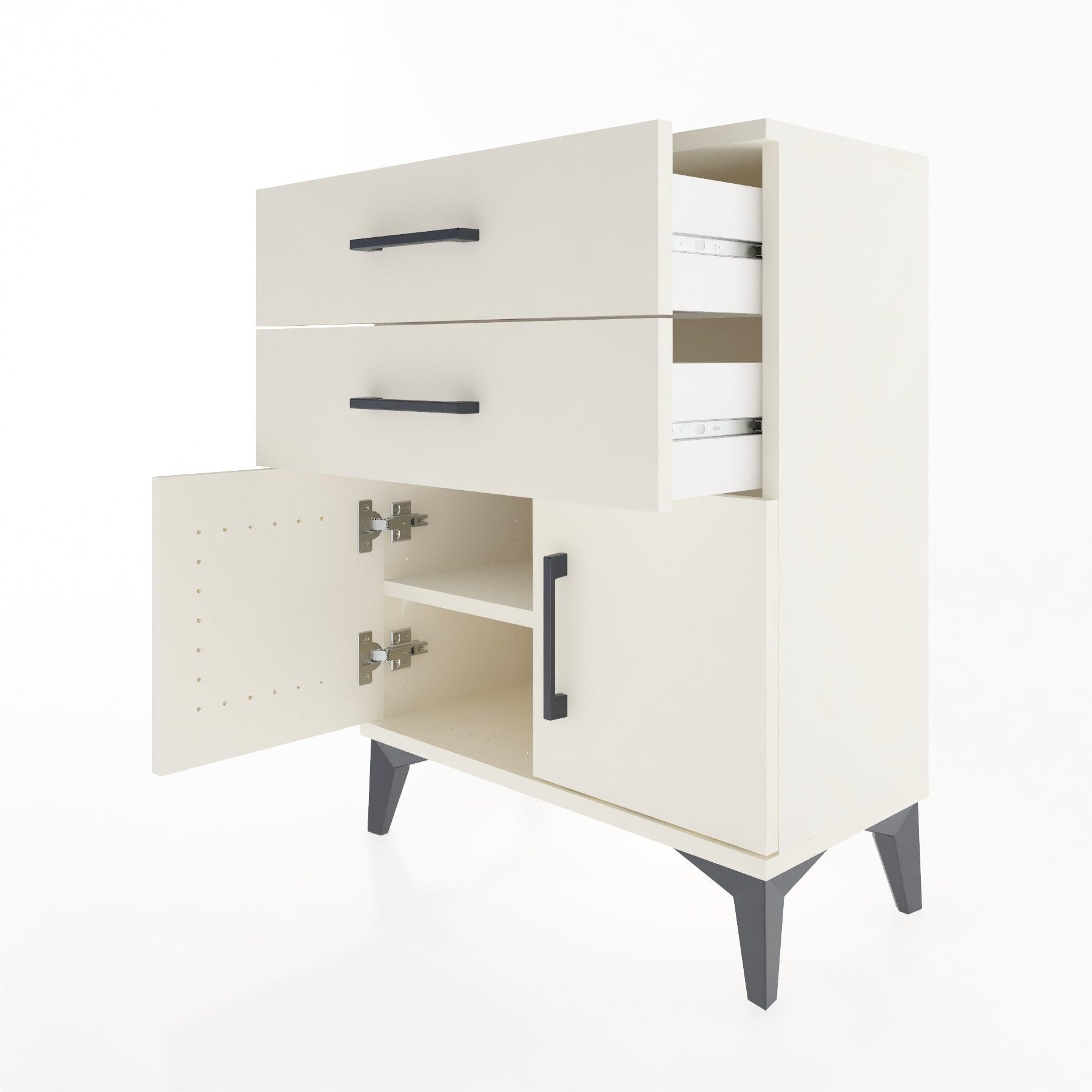 Woodntry Modular Nightstand Moonstone 60x30x68 cm with Cover and Drawer KC13-1