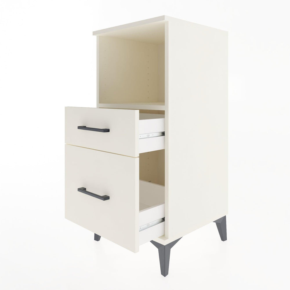 Woodntry Modular Nightstand Moonstone 44x44x84 cm with Drawer and Shelf CR13-1