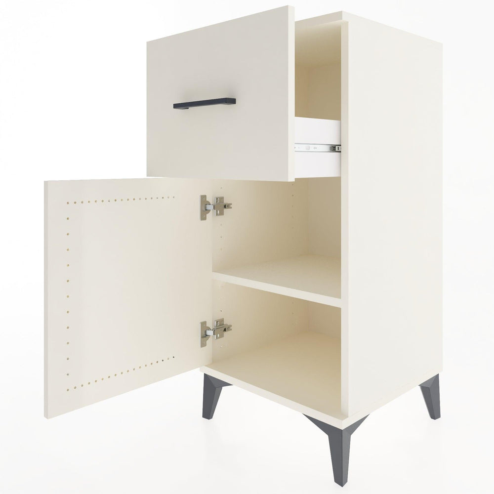 Woodntry Modular Nightstand Moonstone 44x44x84 cm with Cover and Drawer KC35-1