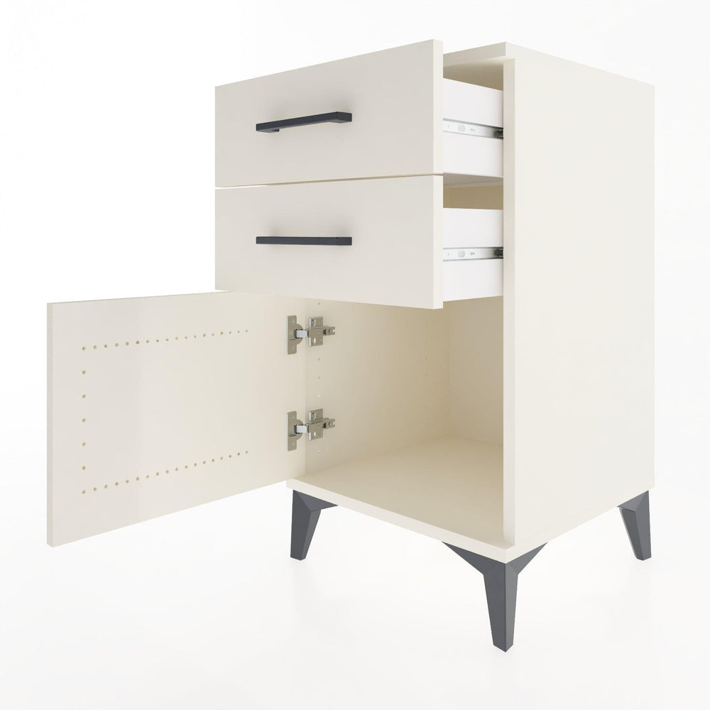 Woodntry Modular Nightstand Moonstone 44x44x68 cm with Cover and Drawer KC13-1