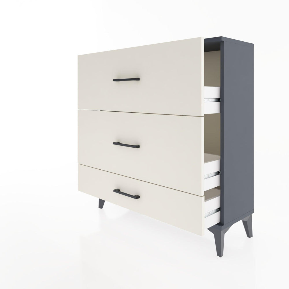 Woodntry Modüler Şifonyer Antrasit 88x30x84 cm Çekmeceli C13-2