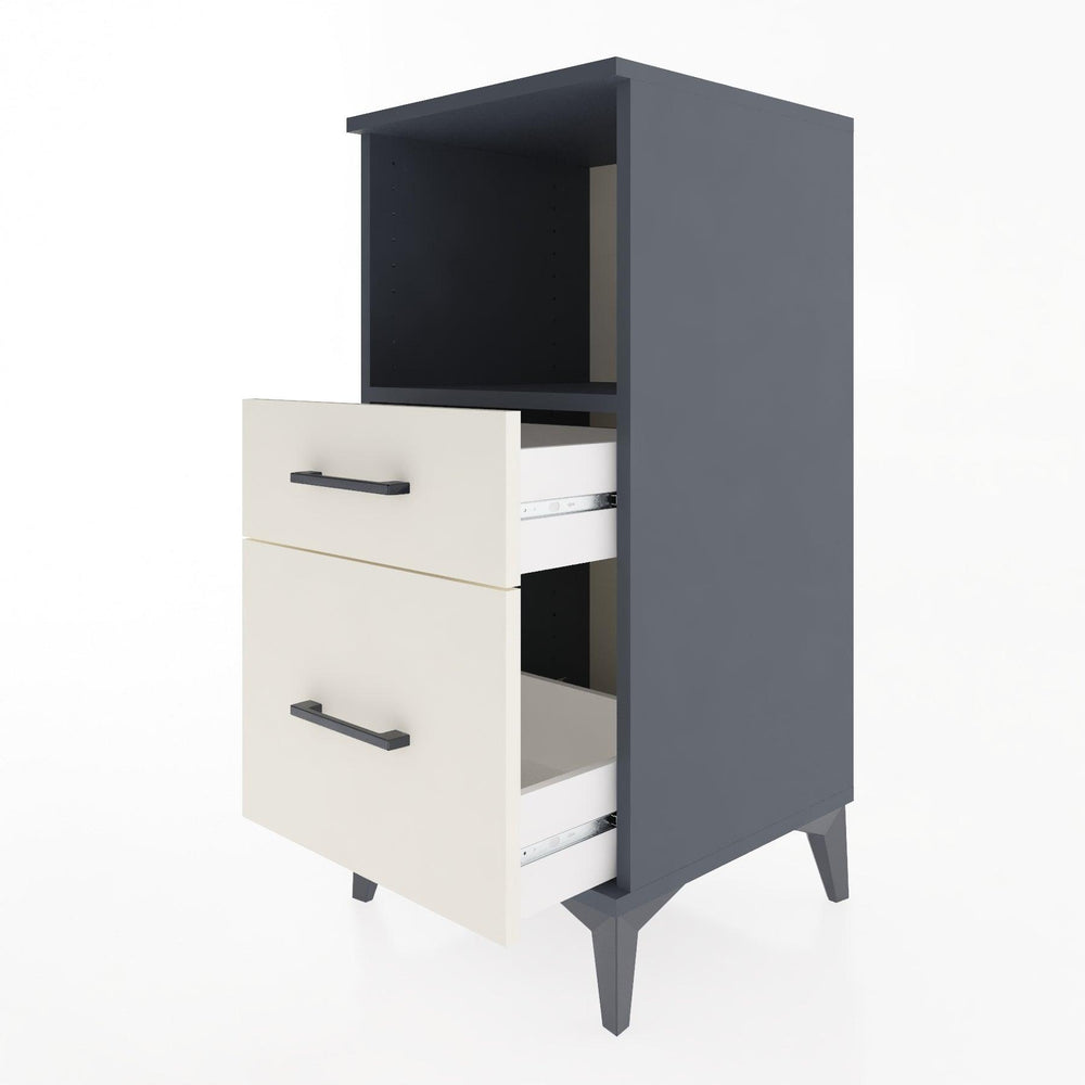 Woodntry Modular Nightstand Anthracite 44x44x84 cm with Drawers and Shelves CR13-2