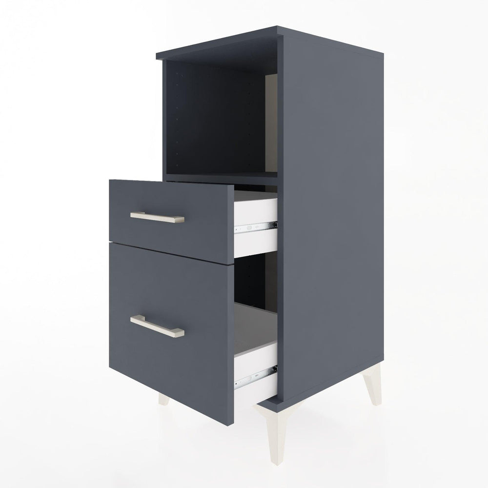 Woodntry Modular Nightstand Anthracite 44x44x84 cm with Drawers and Shelves CR13-2