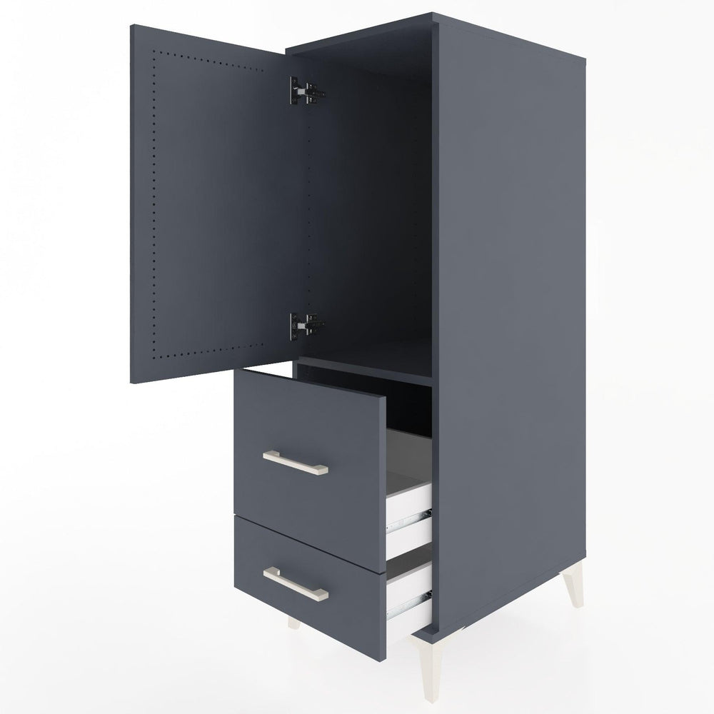 Woodntry Modular Cabinet Anthracite 44x30x122 cm with Doors and Drawers KC13-2