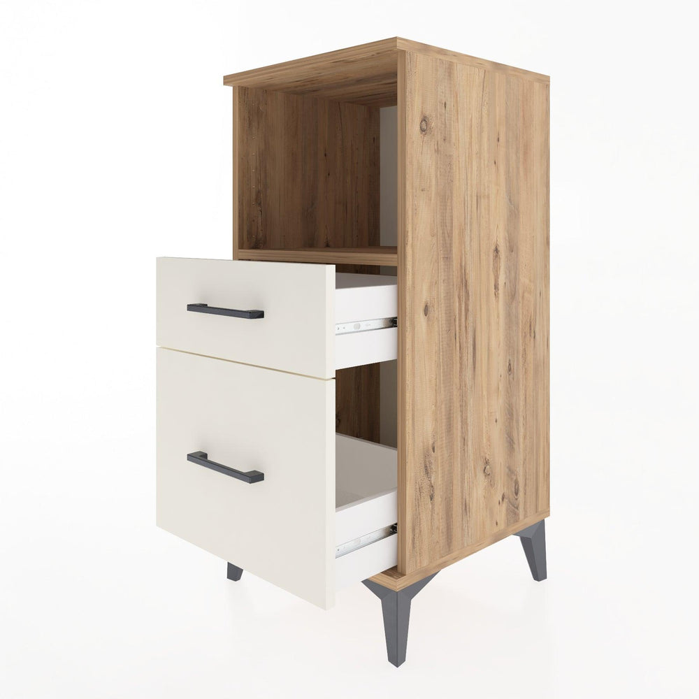 Woodntry Modular Nightstand Pine 44x44x84 cm with Drawers and Shelves CR13-3