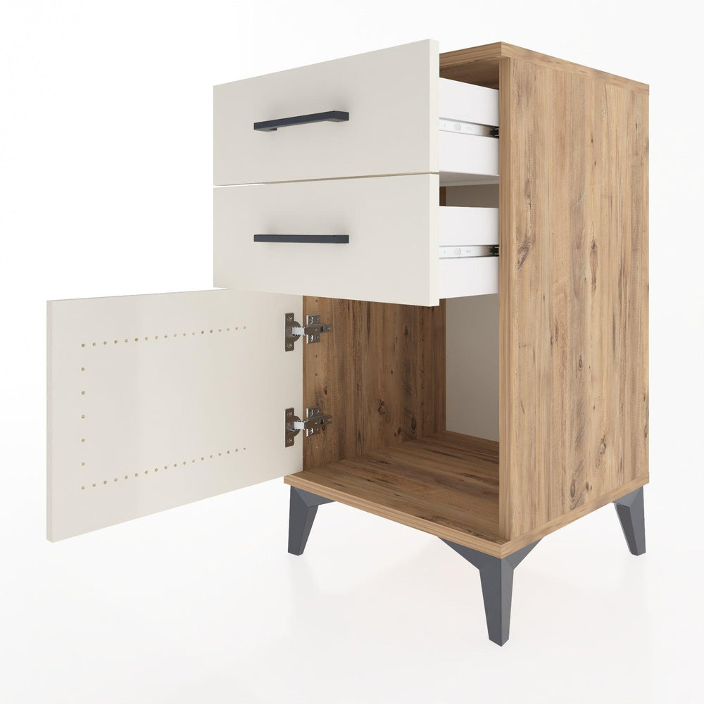 Woodntry Modular Nightstand Pine 44x44x68 cm with Cover and Drawer KC13-3