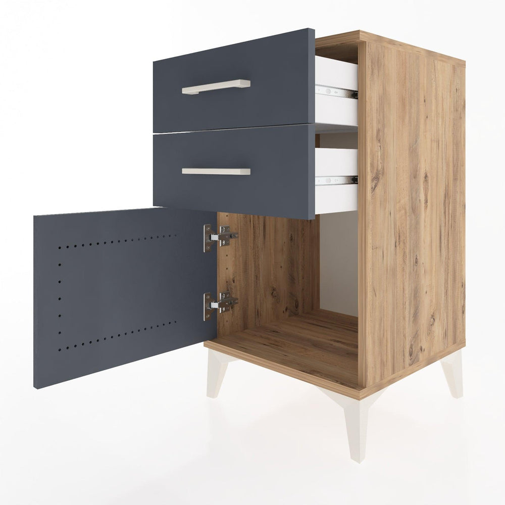 Woodntry Modular Nightstand Pine 44x44x68 cm with Cover and Drawer KC13-3