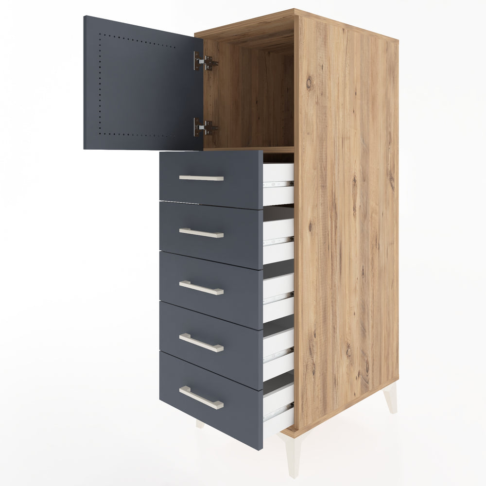 Woodntry Modular Cabinet Pine 44x59x122 cm with Doors and Drawers KC63-3