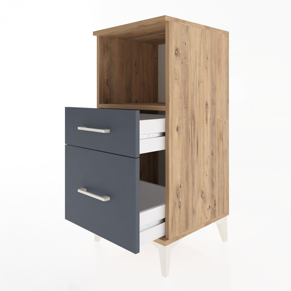 Woodntry Modular Nightstand Pine 44x44x84 cm with Drawers and Shelves CR13-3