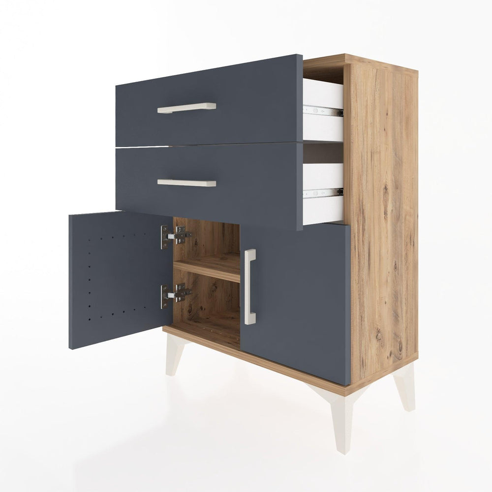 Woodntry Modular Nightstand Pine 60x30x68 cm with Cover and Drawer KC13-3