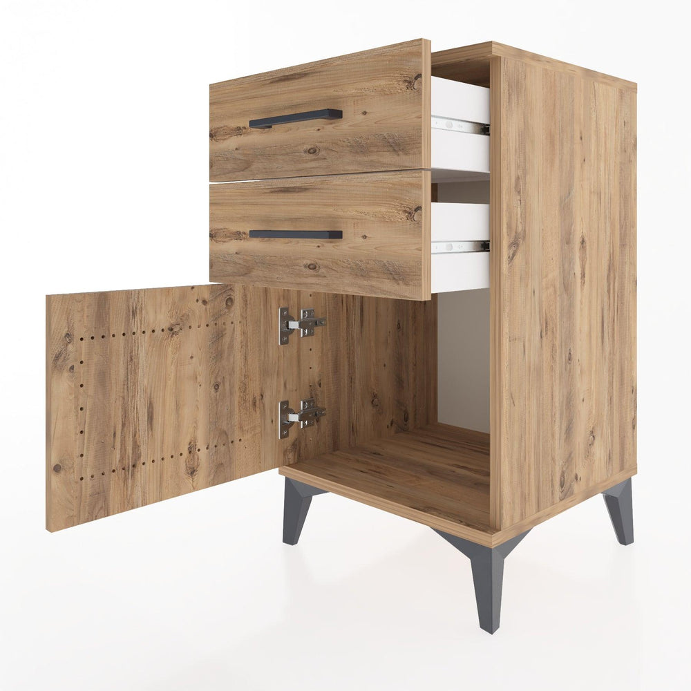 Woodntry Modular Nightstand Pine 44x44x68 cm with Cover and Drawer KC13-3