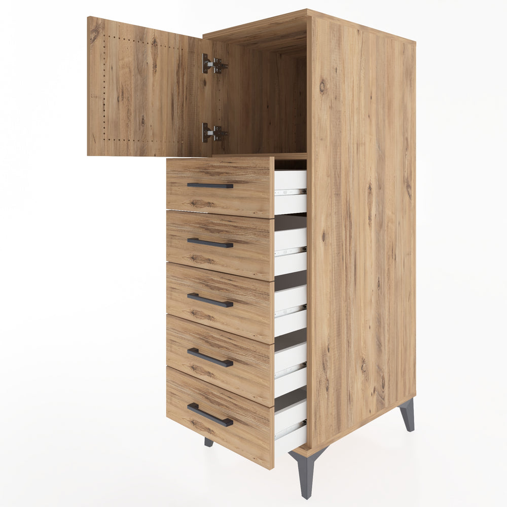Woodntry Modular Cabinet Pine 44x59x122 cm with Doors and Drawers KC63-3