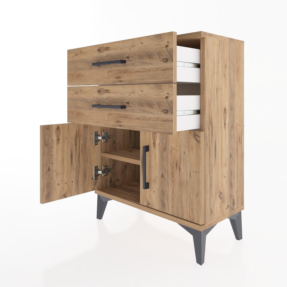 Woodntry Modular Nightstand Pine 60x30x68 cm with Cover and Drawer KC13-3