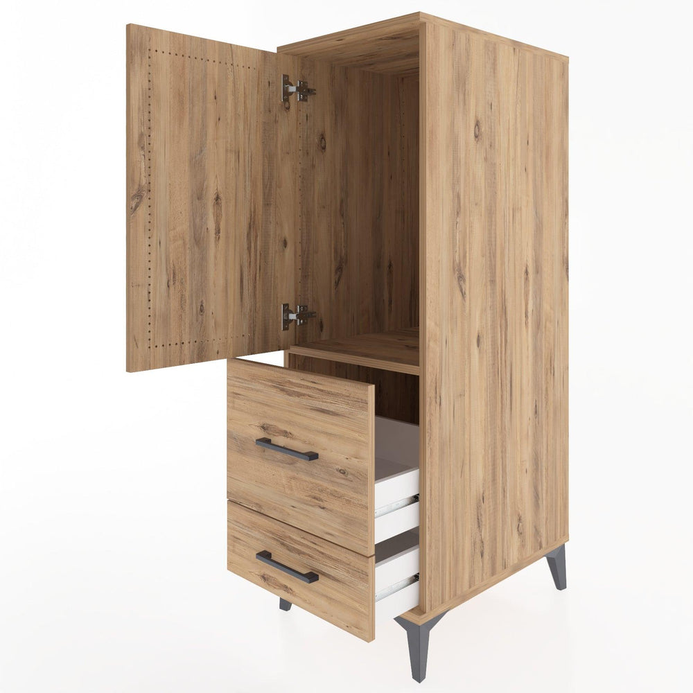 Woodntry Modular Cabinet Pine 44x30x122 cm with Doors and Drawers KC13-3