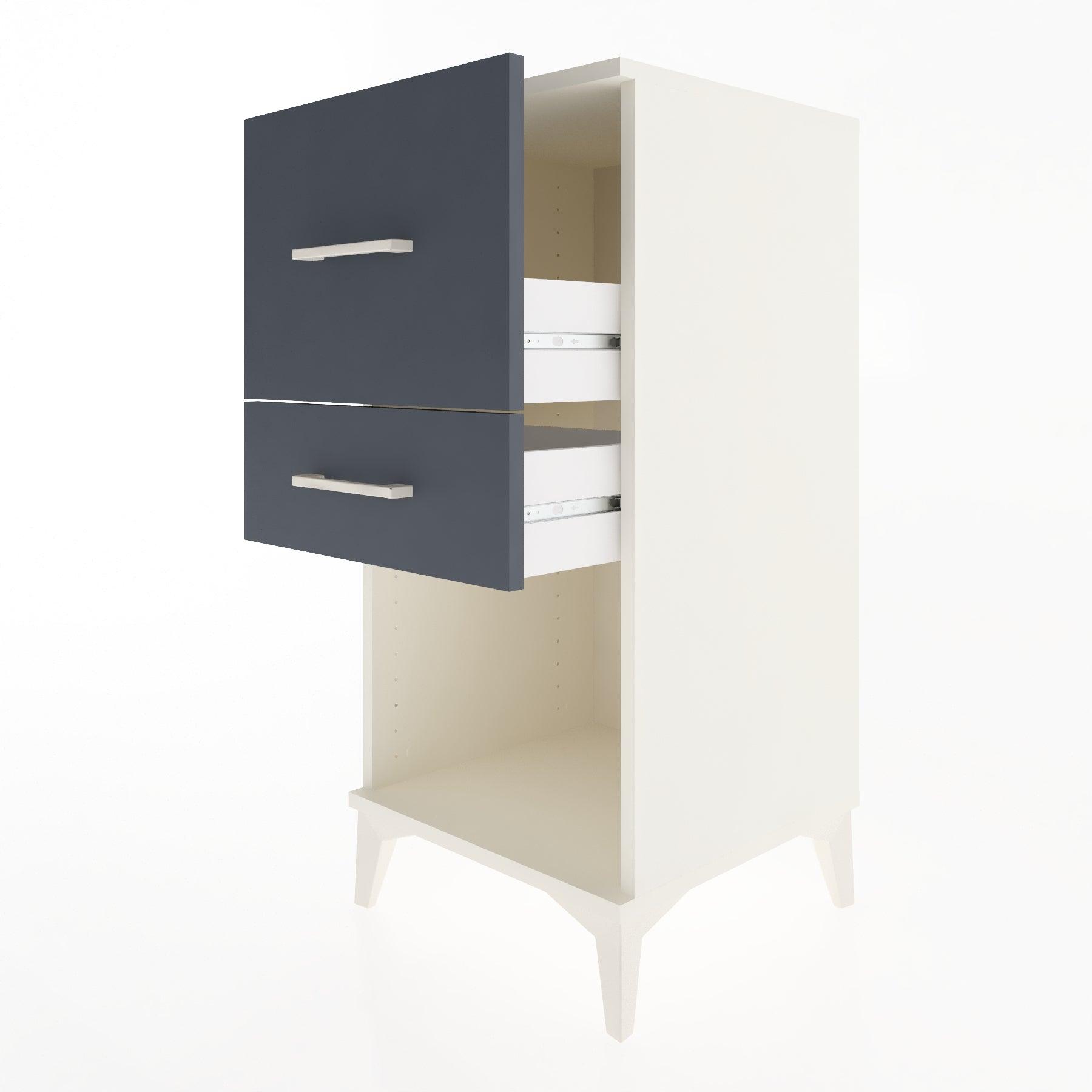Woodntry Modular Nightstand Moonstone 44x44x84 cm with Drawer and Shelf CR14-1