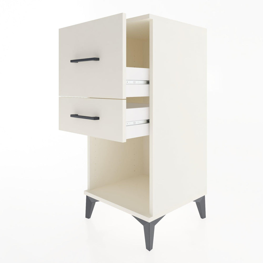 Woodntry Modular Nightstand Moonstone 44x44x84 cm with Drawer and Shelf CR14-1
