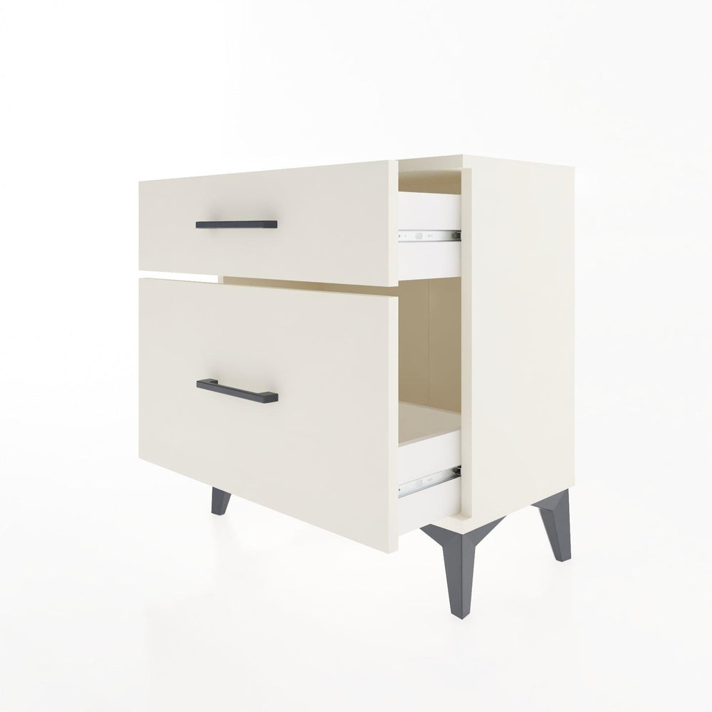 Woodntry Modular Nightstand Moonstone 60x30x52 cm with Drawer and Shelf CR14-1