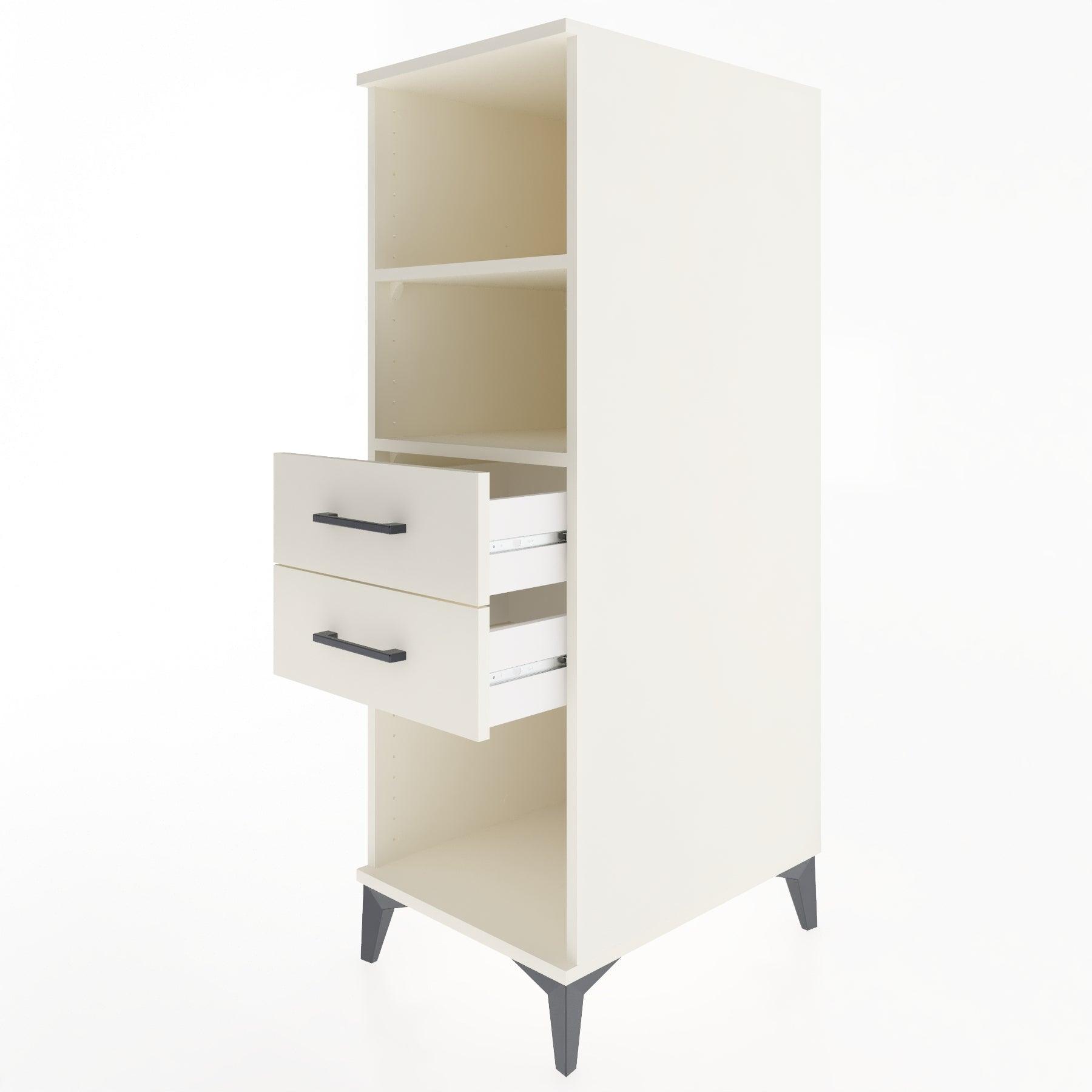 Woodntry Modular Cabinet Moonstone 44x30x122 cm with Drawers and Shelves CR114-1
