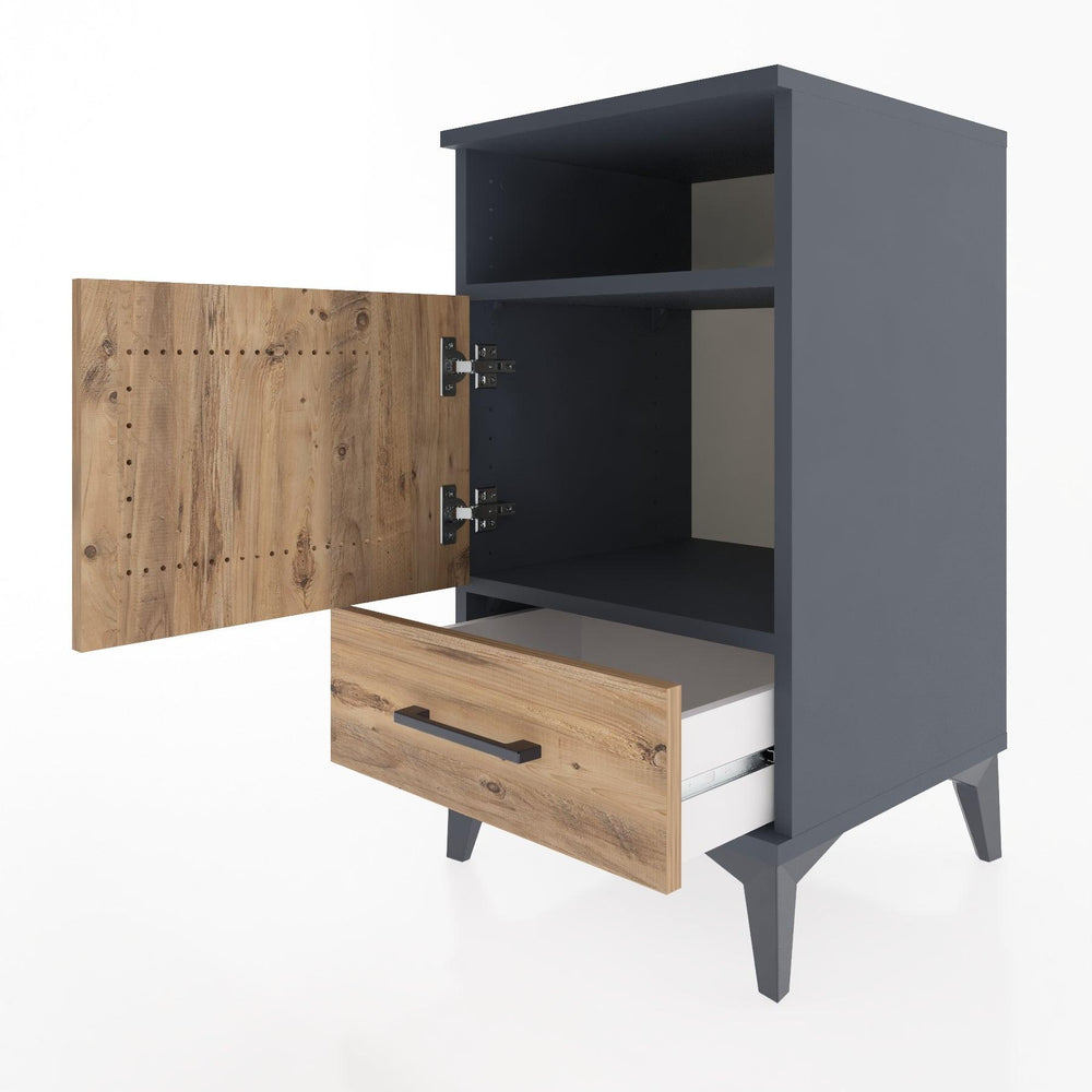Woodntry Modular Nightstand Anthracite 44x44x68 cm Functional F14-2