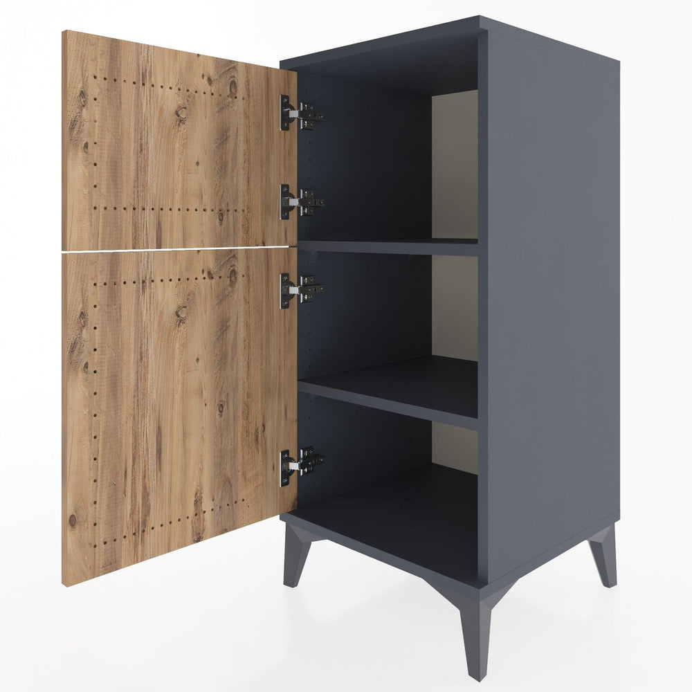 Woodntry Modular Nightstand Anthracite 44x44x84 cm Lidded K36-2