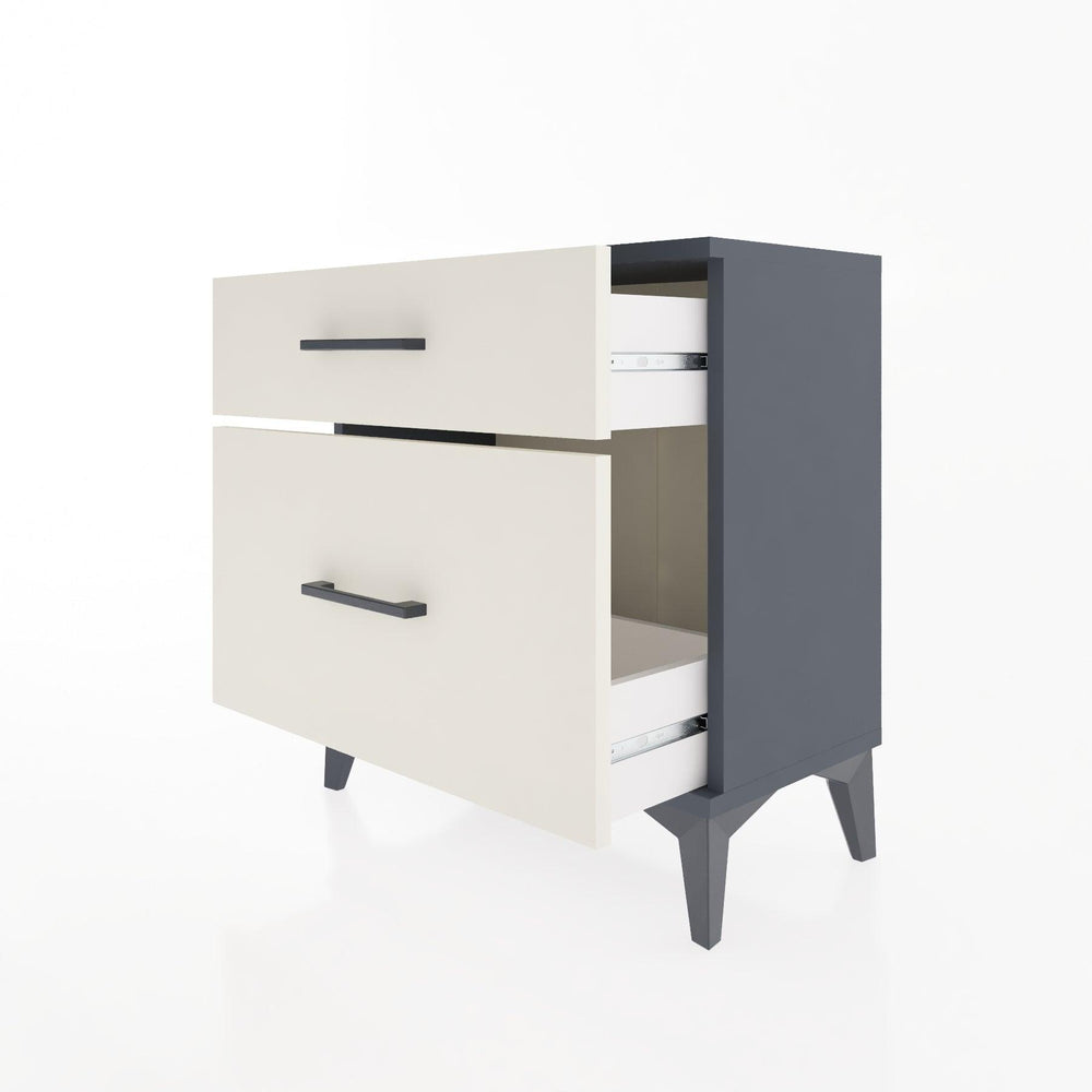 Woodntry Modular Nightstand Anthracite 60x30x52 cm with Drawer and Shelf CR14-2
