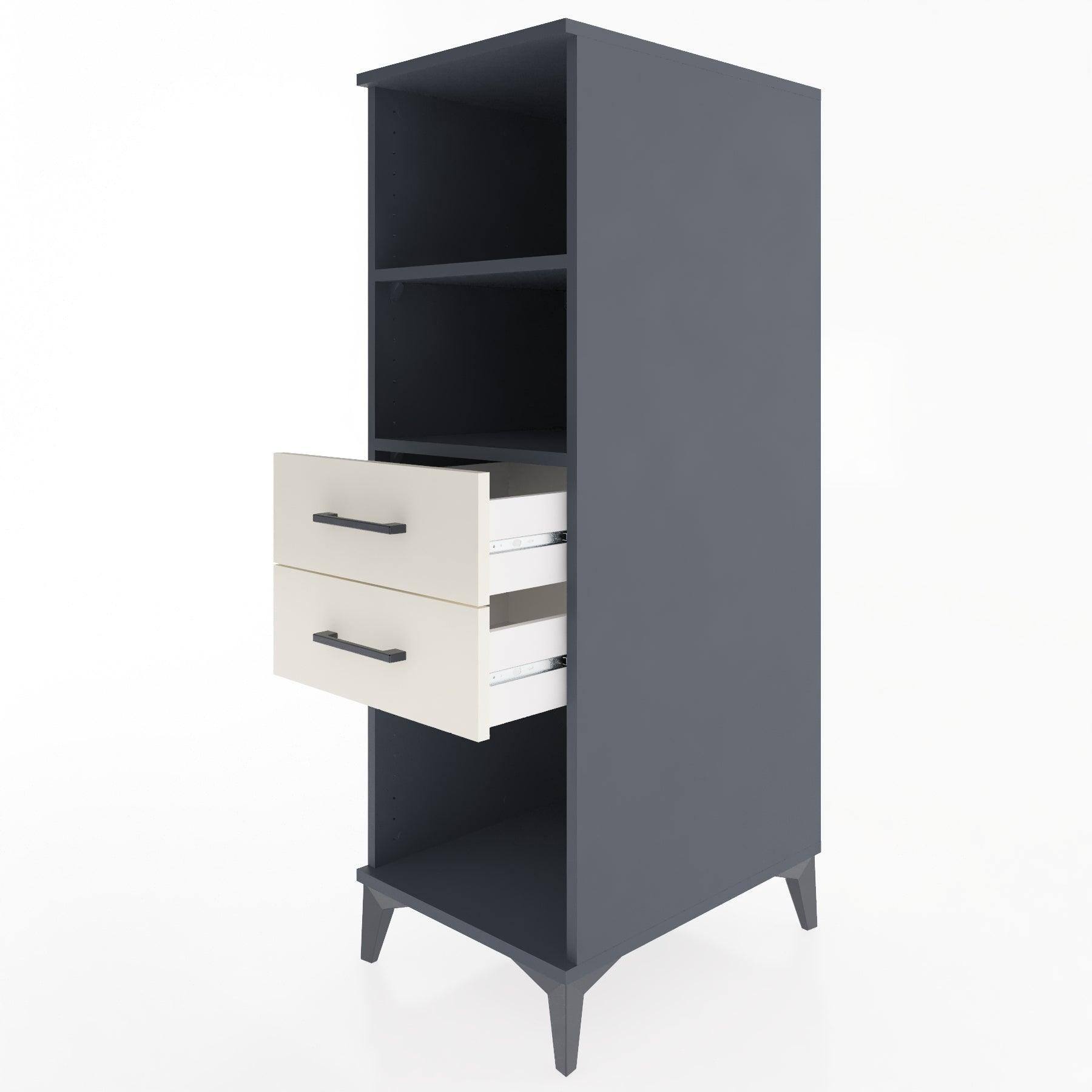 Woodntry Modular Cabinet Anthracite 44x30x122 cm with Drawers and Shelves CR114-2
