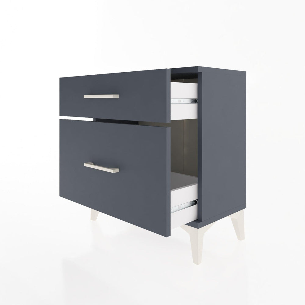 Woodntry Modular Nightstand Anthracite 60x30x52 cm with Drawer and Shelf CR14-2