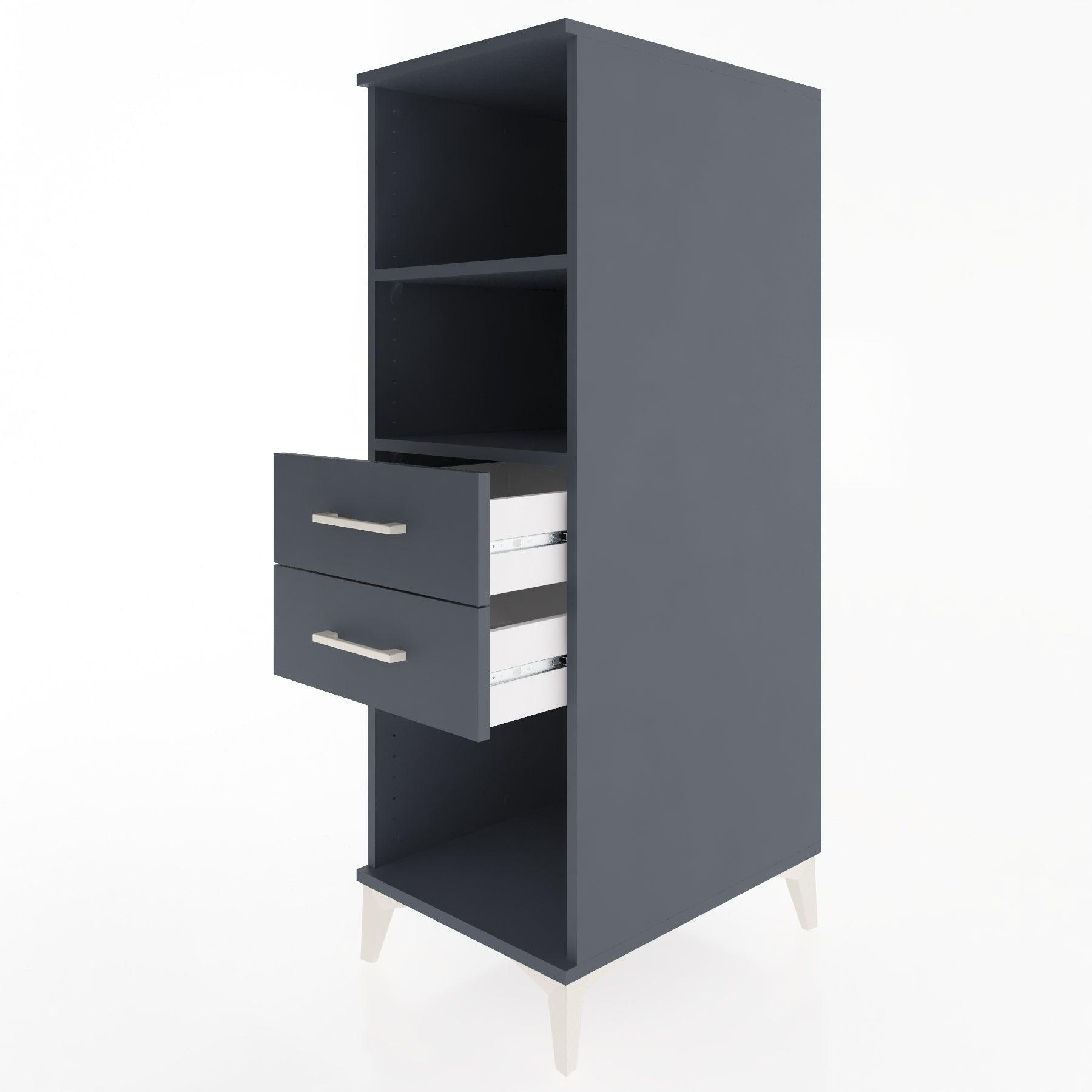 Woodntry Modular Cabinet Anthracite 44x30x122 cm with Drawers and Shelves CR114-2