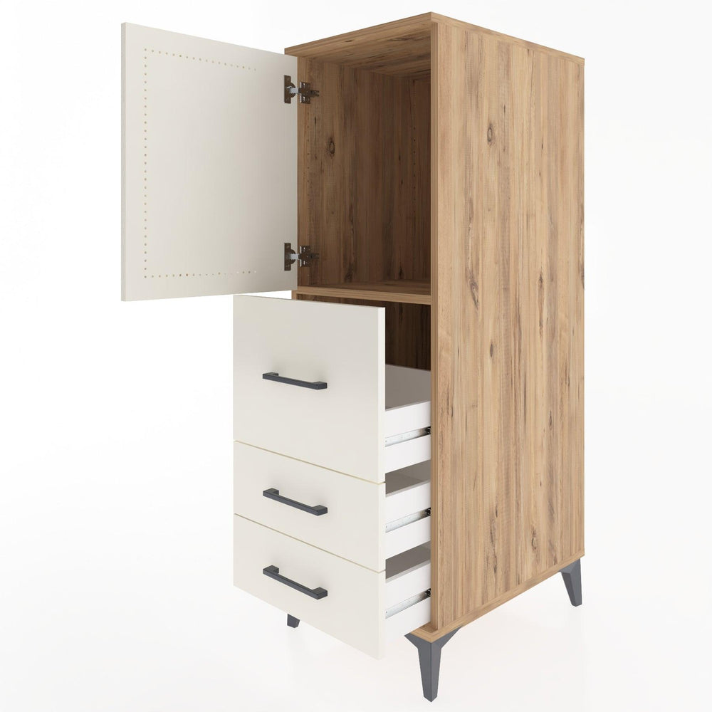 Woodntry Modular Cabinet Pine 44x30x122 cm with Doors and Drawers KC14-3