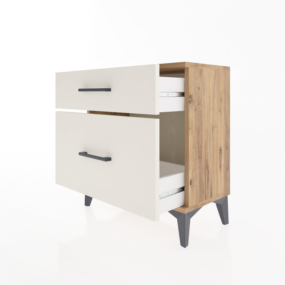 Woodntry Modular Nightstand Pine 60x30x52 cm with Drawers and Shelves CR14-3