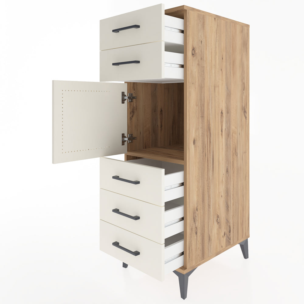 Woodntry Modular Cabinet Pine 44x59x122 cm with Doors and Drawers KC64-3